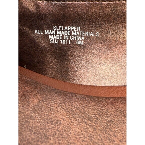 Sam & Libby women’s 6M brown flats open heel flower accent adjustable ankle - Picture 6 of 16